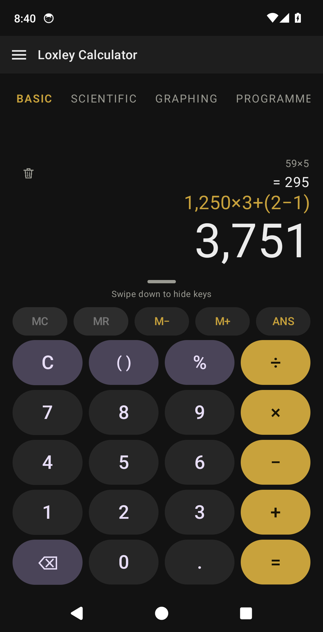 Loxley Calculator screenshot 1