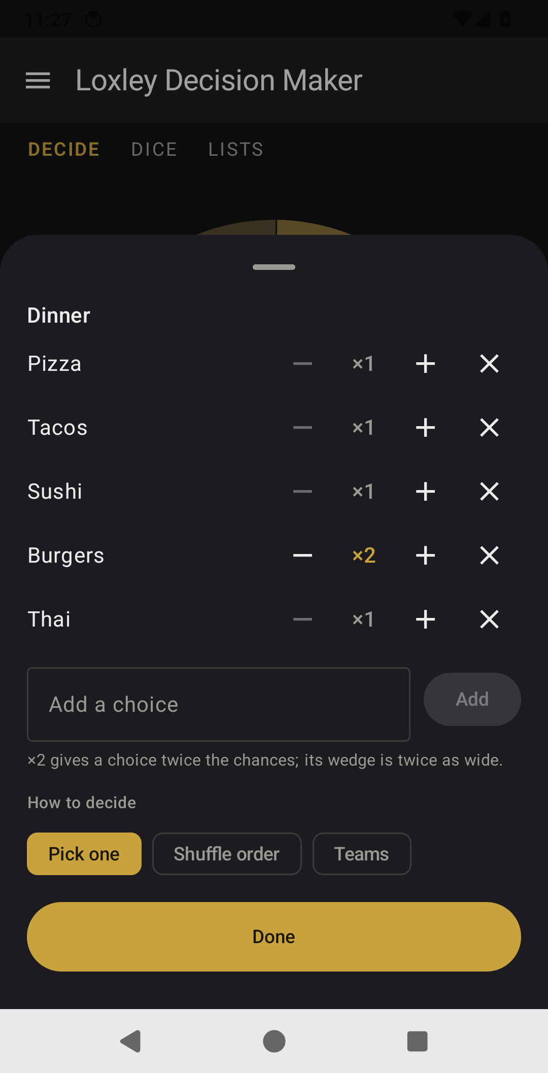Loxley Decision Maker screenshot 2