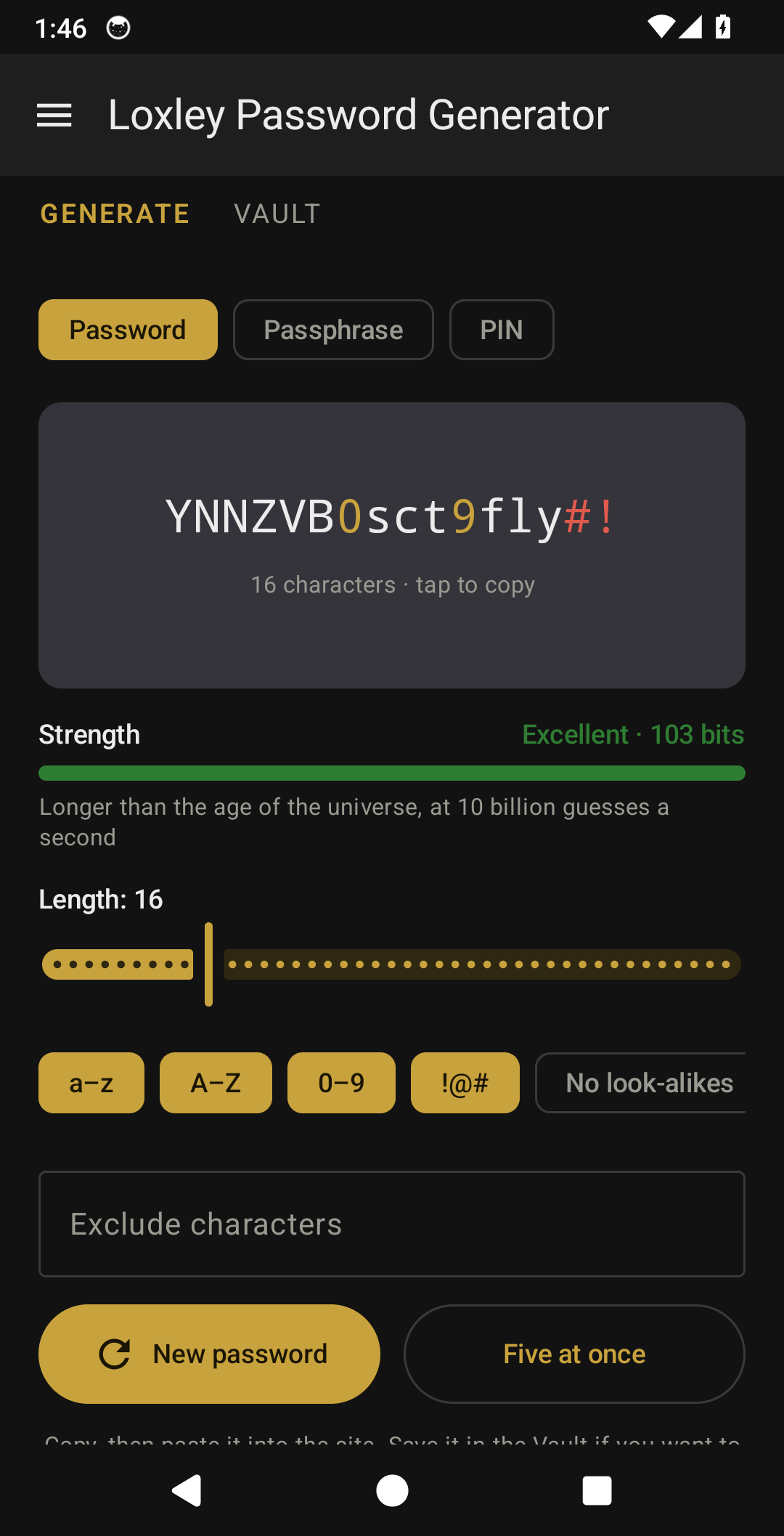Loxley Password Generator screenshot 2