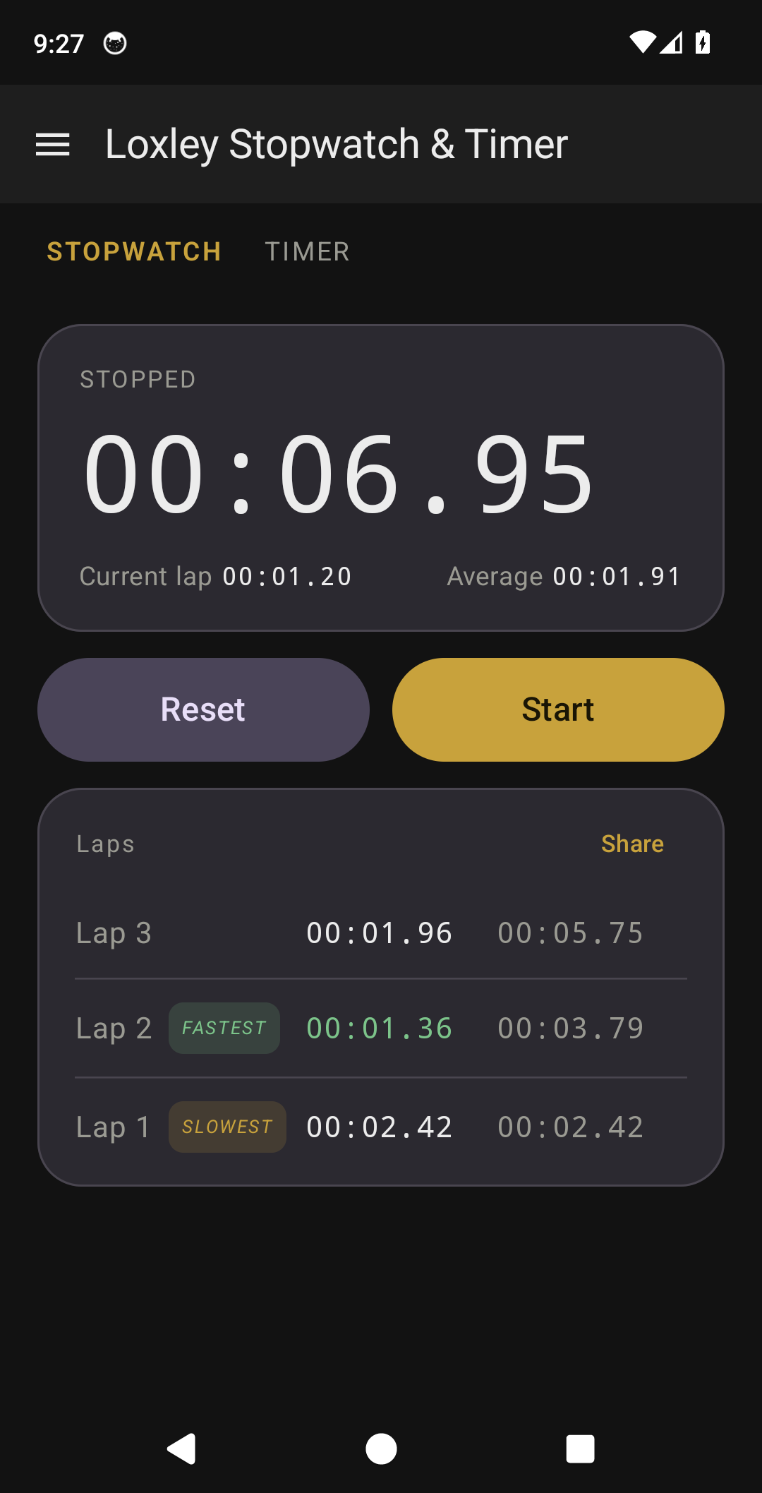Loxley Stopwatch & Timer screenshot 3