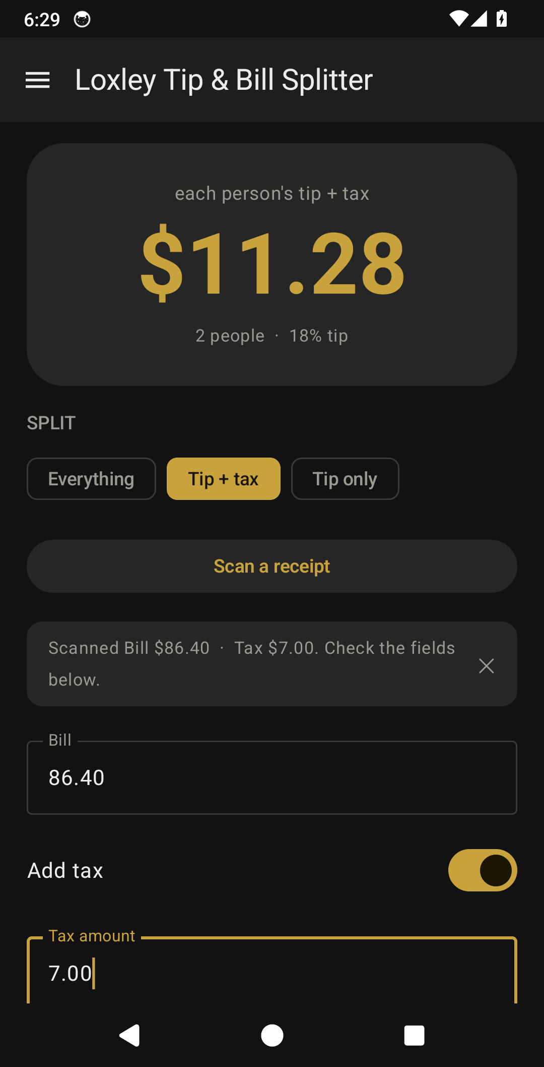 Loxley Tip & Bill Splitter screenshot 4