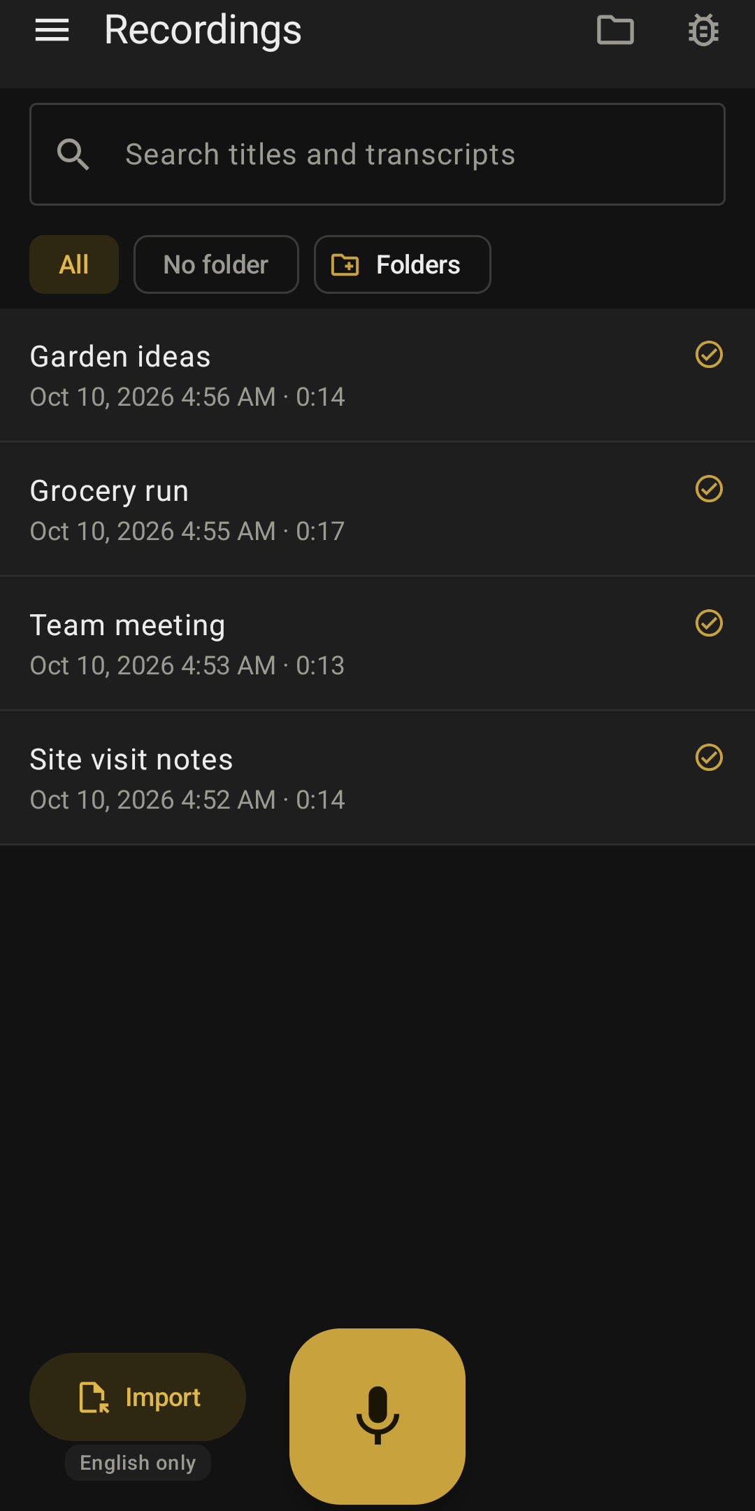 Loxley Transcription and Recorder: Library