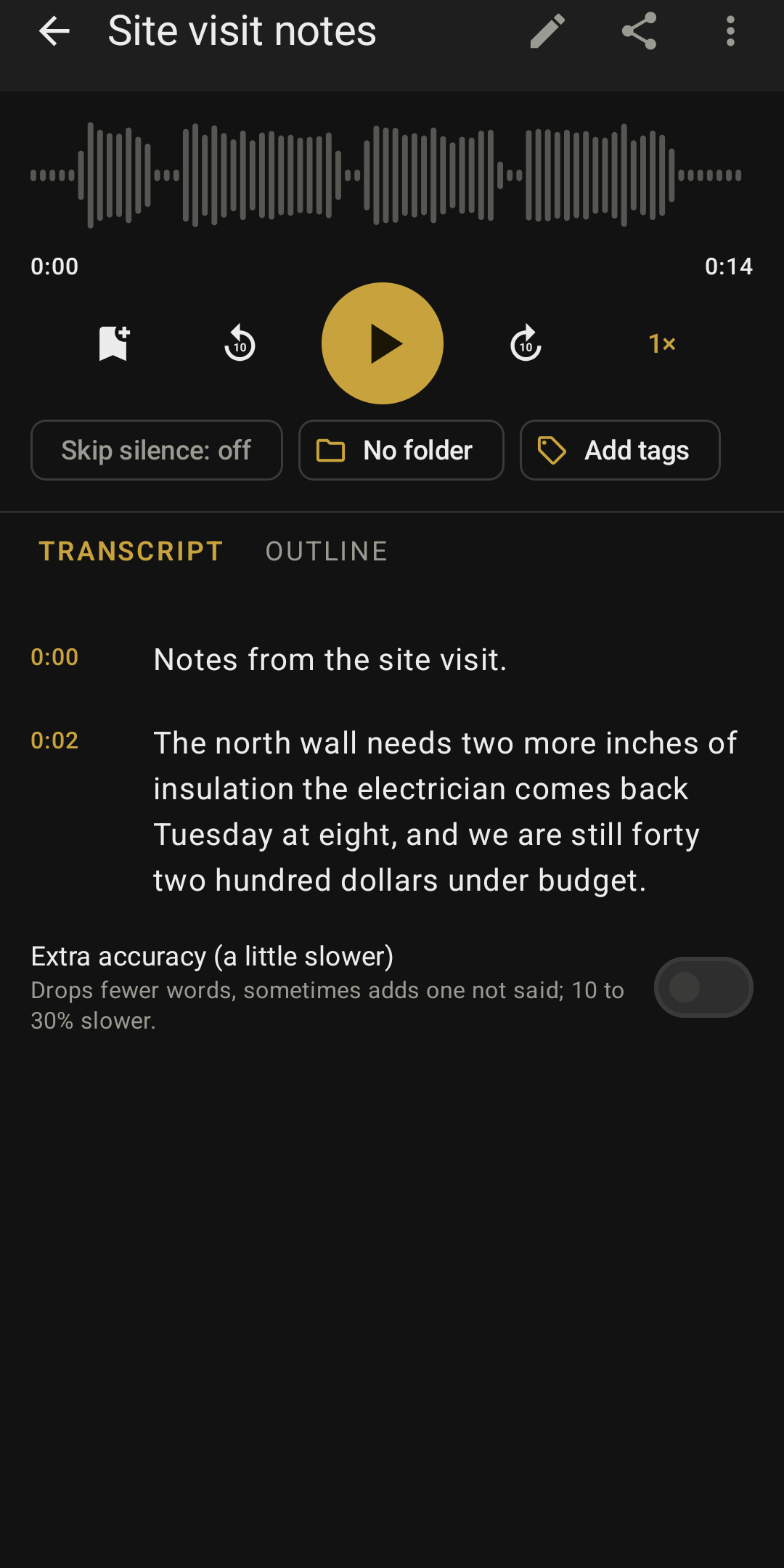 Loxley Transcription and Recorder: Transcript