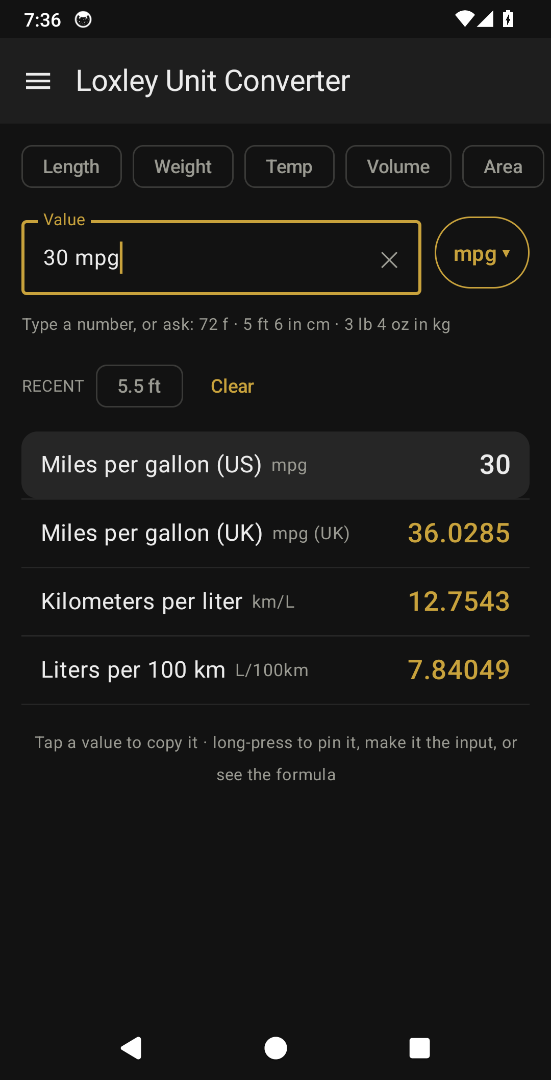 Loxley Unit Converter screenshot 3